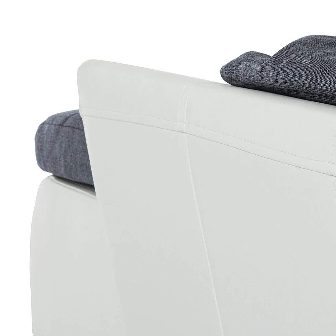 Mooved Ecksofa Huelva (mit Schlaffunktion) - Kunstleder/Webstoff - Weiß / Grau - Longchair davorstehend rechts 9 Mooved Ecksofa Huelva (mit Schlaffunktion) - Kunstleder/Webstoff - Weiß / Grau - Longchair davorstehend rechts – Bild 9