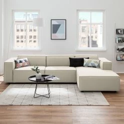 Ecksofa Kinx II Webstoff - Webstoff Osta: Altweiß - Longchair davorstehend rechts - Keine Funktion -WOHNZIMMERMÖBEL Verkäufe ecksofa kinx ii webstoff longchair davorstehend rechts stoff osta altweiss 4648488