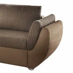 Home Design Ecksofa Kuhmo - Strukturstoff/Microfaser Braun - Ottomane beidseitig montierbar -WOHNZIMMERMÖBEL Verkäufe ecksofa kuhmo strukturstoff microfaser braun ottomane davorstehend links 255574