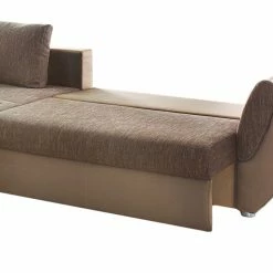 Home Design Ecksofa Kuhmo - Strukturstoff/Microfaser Braun - Ottomane beidseitig montierbar -WOHNZIMMERMÖBEL Verkäufe ecksofa kuhmo strukturstoff microfaser braun ottomane davorstehend links 255578