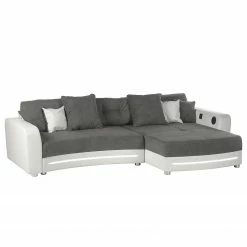 Loftscape Ecksofa Lanai Kunstleder / Microfaser - Grauweiß