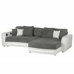 Loftscape Ecksofa Lanai Kunstleder / Microfaser - Grauweiß -WOHNZIMMERMÖBEL Verkäufe ecksofa lanai inkl beleuchtung beidseitig montierbar kunstleder microfaser grau weiss 4420988