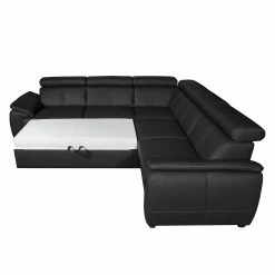 Loftscape Ecksofa Olival III Echtleder - Schwarz - Schlaffunktion davorstehend links -WOHNZIMMERMÖBEL Verkäufe ecksofa lauro mit schlaffunktion echtleder schlaffunktion davorstehend links schwarz 4195968