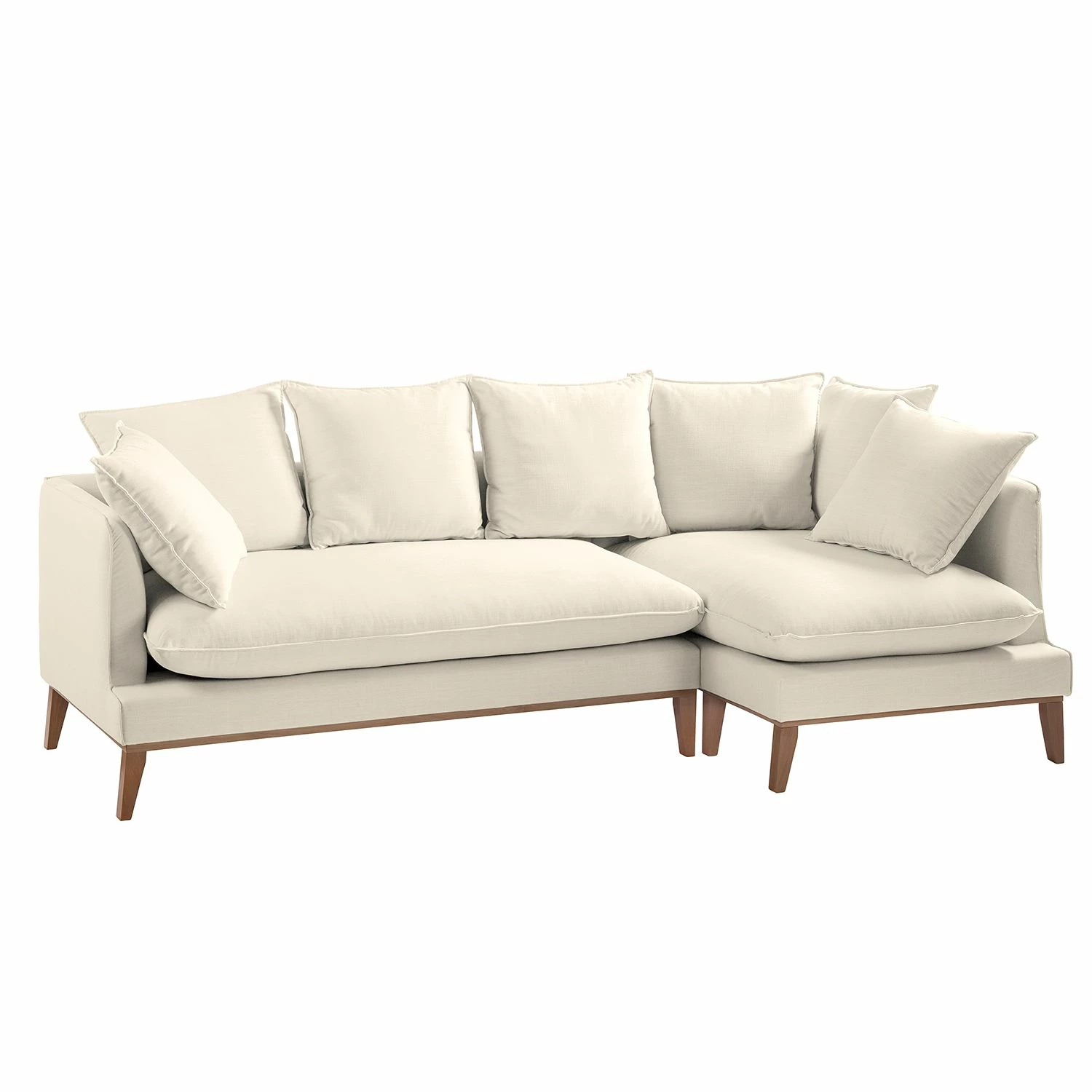 Eva Padberg Collection Ecksofa Lavina Webstoff - Stoff Moretey: Cremeweiß - Ottomane davorstehend rechts 1 Eva Padberg Collection Ecksofa Lavina Webstoff - Stoff Moretey: Cremeweiß - Ottomane davorstehend rechts