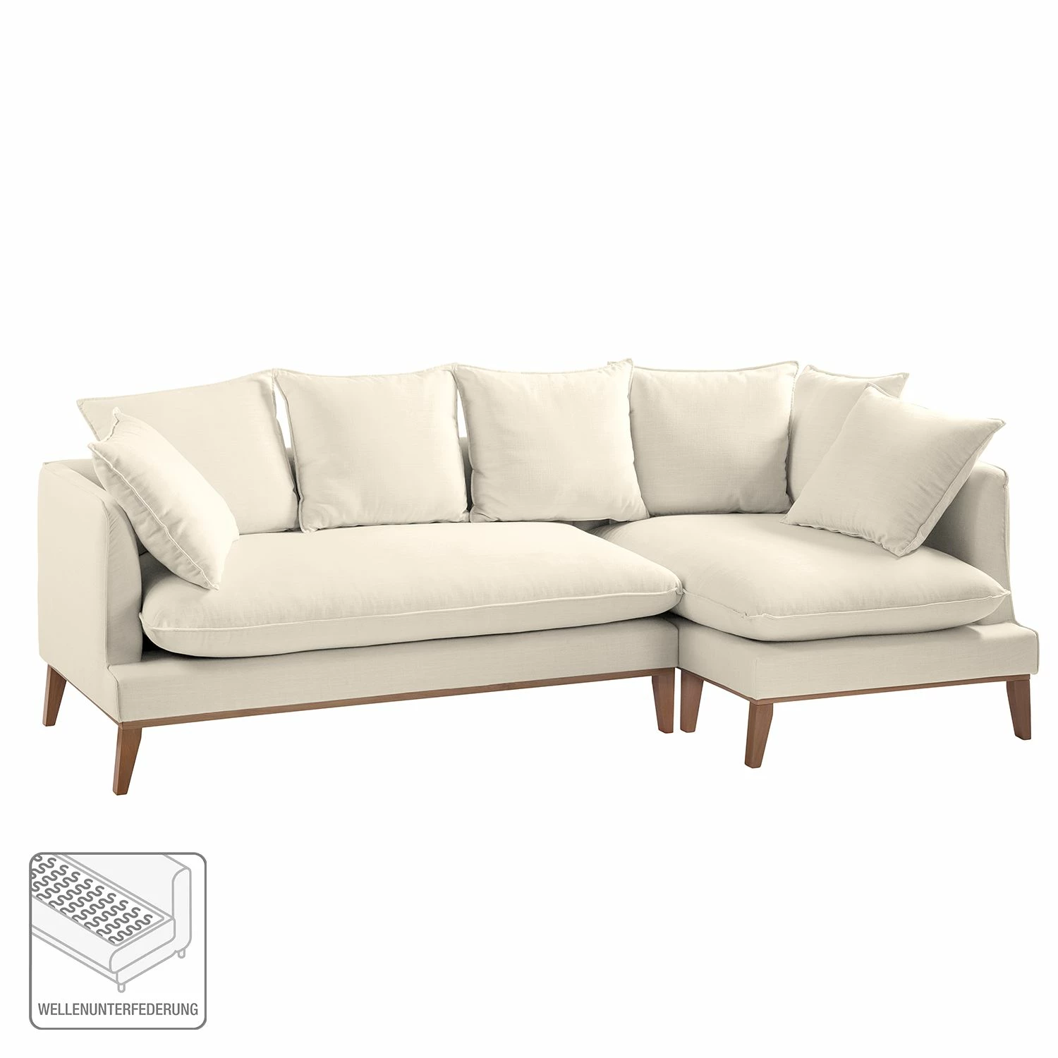 Eva Padberg Collection Ecksofa Lavina Webstoff - Stoff Moretey: Cremeweiß - Ottomane davorstehend rechts 2 Eva Padberg Collection Ecksofa Lavina Webstoff - Stoff Moretey: Cremeweiß - Ottomane davorstehend rechts – Bild 2