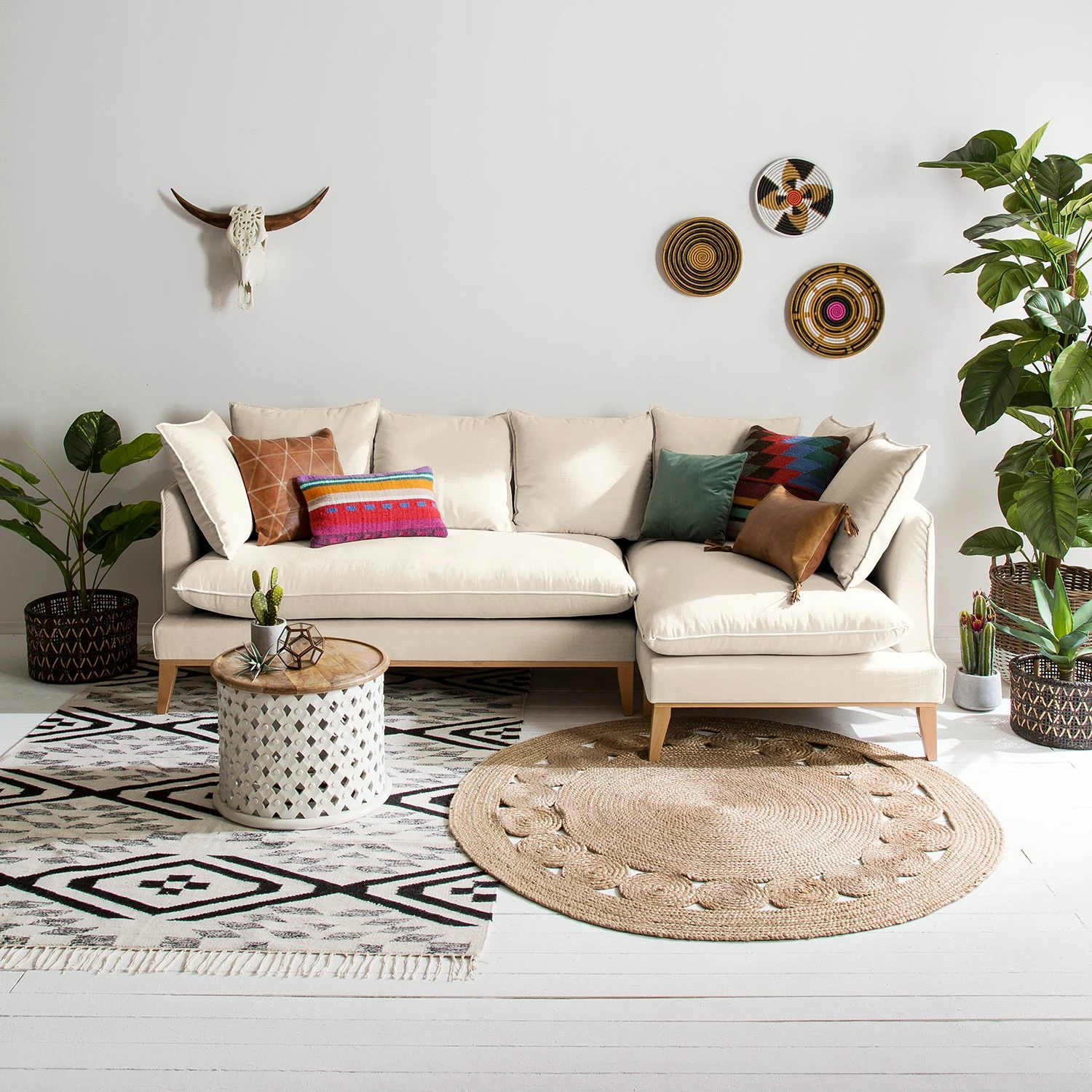 Eva Padberg Collection Ecksofa Lavina Webstoff - Stoff Moretey: Cremeweiß - Ottomane davorstehend rechts 3 Eva Padberg Collection Ecksofa Lavina Webstoff - Stoff Moretey: Cremeweiß - Ottomane davorstehend rechts – Bild 3