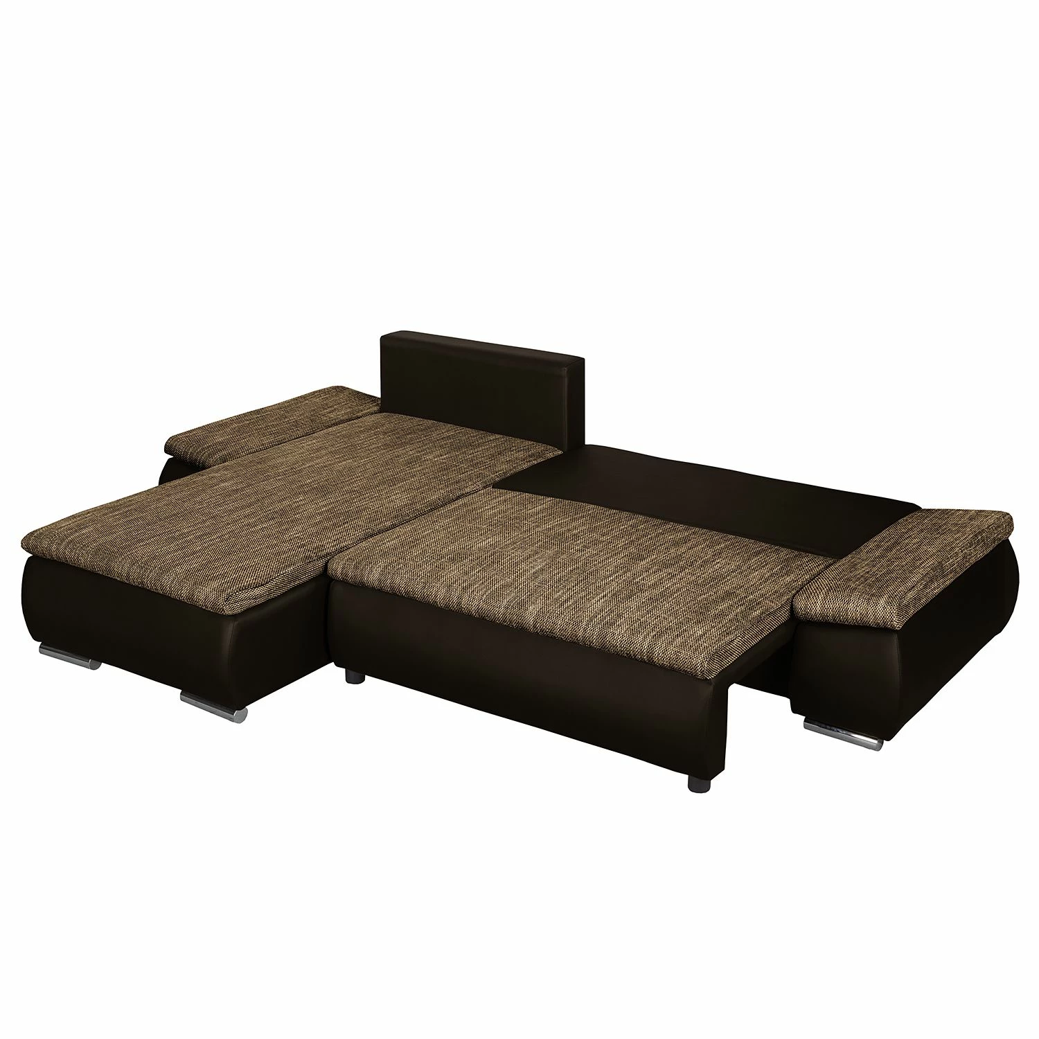 Fredriks Ecksofa Laza - mit Schlaffunktion - Kunstleder / Webstoff - Dunkelbraun / Cappuccino - Longchair davorstehend links 17 Fredriks Ecksofa Laza - mit Schlaffunktion - Kunstleder / Webstoff - Dunkelbraun / Cappuccino - Longchair davorstehend links – Bild 17