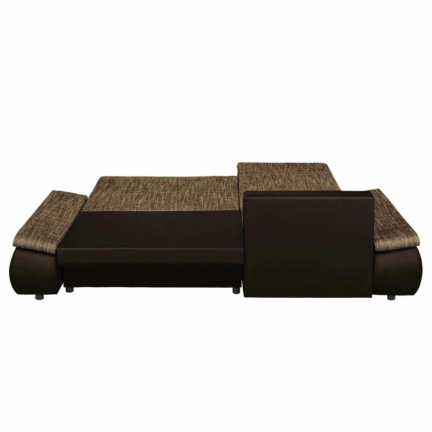 Fredriks Ecksofa Laza - mit Schlaffunktion - Kunstleder / Webstoff - Dunkelbraun / Cappuccino - Longchair davorstehend links 14 Fredriks Ecksofa Laza - mit Schlaffunktion - Kunstleder / Webstoff - Dunkelbraun / Cappuccino - Longchair davorstehend links – Bild 14