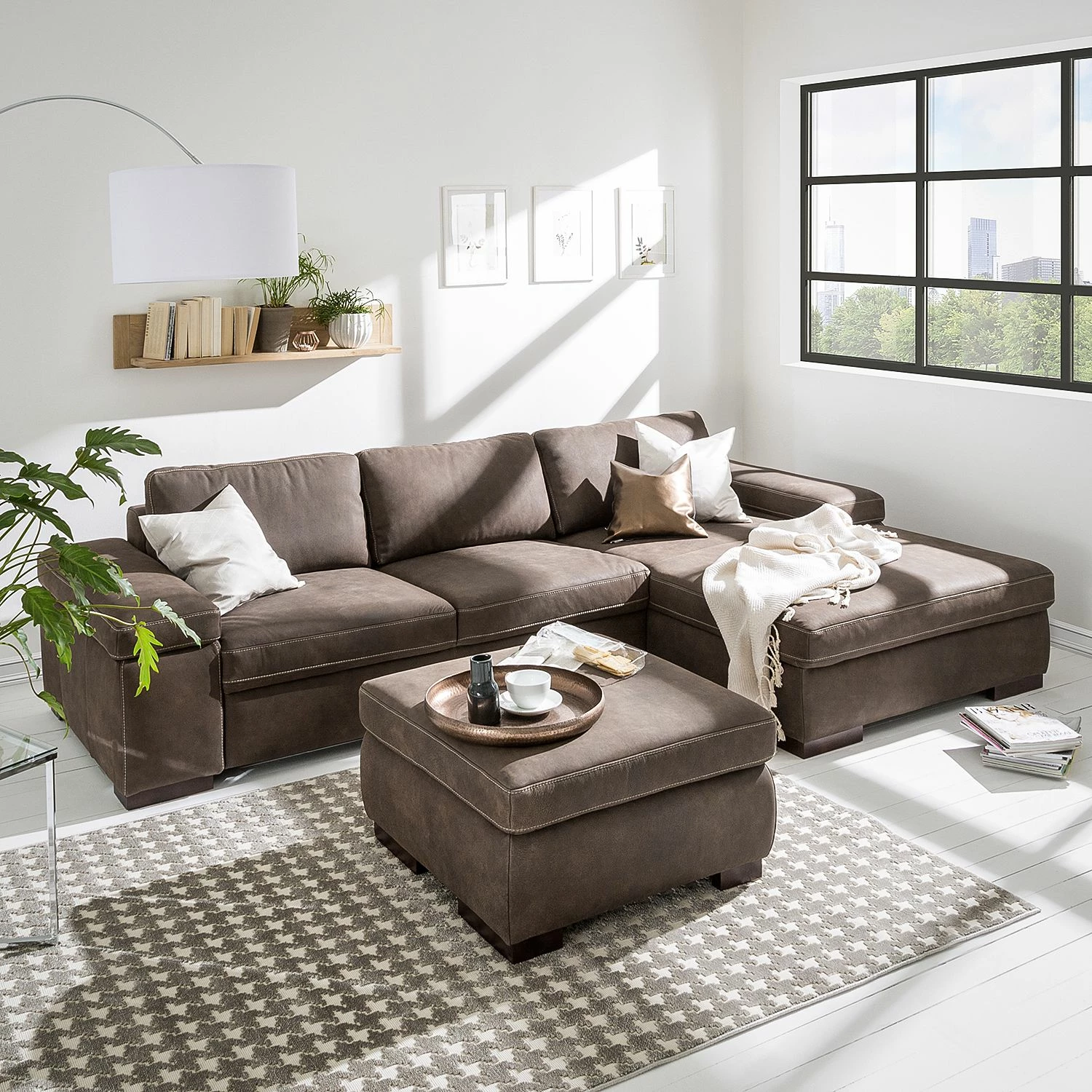 Ars Natura Ecksofa Maine Echtleder - Mokka - Longchair davorstehend rechts 3 Ars Natura Ecksofa Maine Echtleder - Mokka - Longchair davorstehend rechts – Bild 3