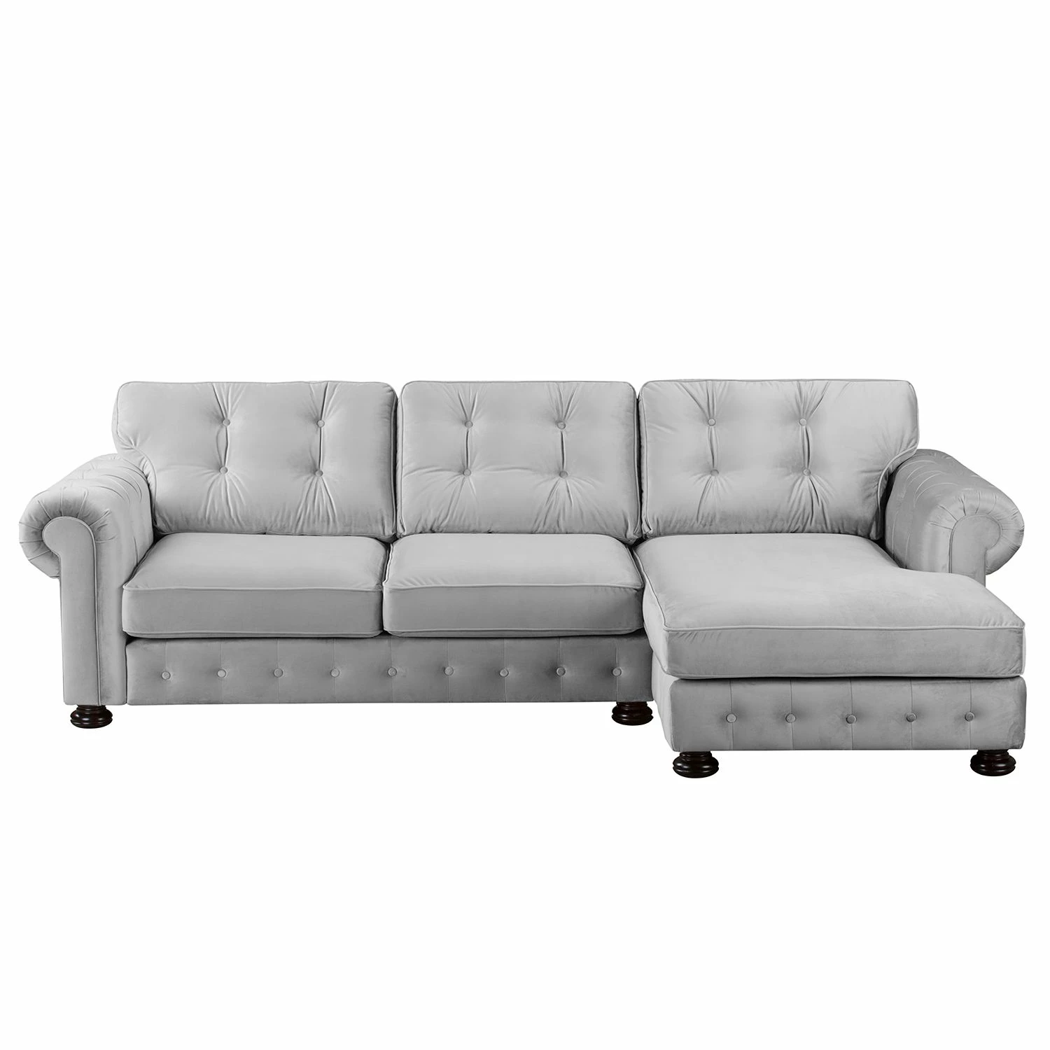 Velvet Studio Ecksofa Marau - Lichtgrau - Longchair davorstehend rechts 2 Velvet Studio Ecksofa Marau - Lichtgrau - Longchair davorstehend rechts – Bild 2