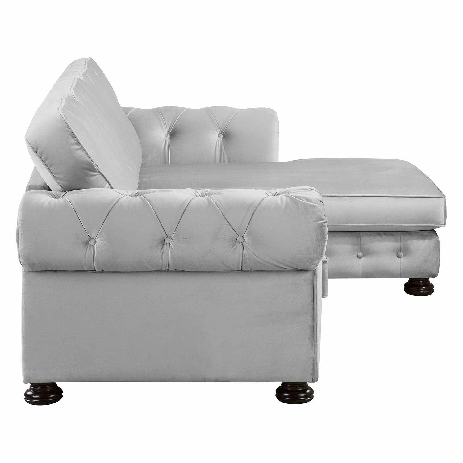 Velvet Studio Ecksofa Marau - Lichtgrau - Longchair davorstehend rechts 3 Velvet Studio Ecksofa Marau - Lichtgrau - Longchair davorstehend rechts – Bild 3