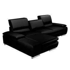 Fredriks Ecksofa Masca - Kunstleder Schwarz - Longchair davorstehend links - mit Schlaffunktion -WOHNZIMMERMÖBEL Verkäufe ecksofa masca kunstleder schwarz longchair davorstehend links 471012