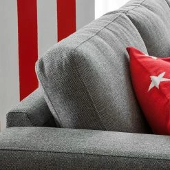 Ars Natura Ecksofa Masion - Strukturstoff - Grau -WOHNZIMMERMÖBEL Verkäufe ecksofa masion stoff anthrazit ottomane links oder rechts montierbar 581026