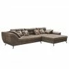 Home Design Ecksofa Merizo - Microfaser - Braun - Longchair beidseitig montierbar
