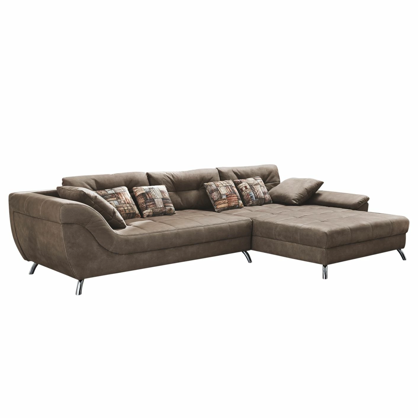 Home Design Ecksofa Merizo - Microfaser - Braun - Longchair beidseitig montierbar 1 Home Design Ecksofa Merizo - Microfaser - Braun - Longchair beidseitig montierbar