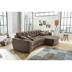Loftscape Ecksofa Milligan (mit Schlaffunktion) - Taupe - Longchair davorstehend rechts -WOHNZIMMERMÖBEL Verkäufe ecksofa milligan mit schlaffunktion microfaser longchair davorstehend rechts taupe 4824428