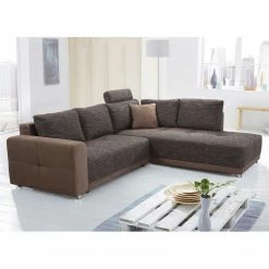 Fredriks Ecksofa Chuck - (mit Schlaffunktion / beidseitig montierbar) - Microfaser / Strukturstoff - Braun -WOHNZIMMERMÖBEL Verkäufe ecksofa nango ii mit schlaffunktion microfaser strukturstoff ottomane beidseitig montierbar braun 2014262