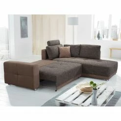 Fredriks Ecksofa Chuck - (mit Schlaffunktion / beidseitig montierbar) - Microfaser / Strukturstoff - Braun -WOHNZIMMERMÖBEL Verkäufe ecksofa nango ii mit schlaffunktion microfaser strukturstoff ottomane beidseitig montierbar braun 2014270