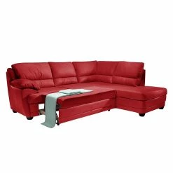 Cotta Ecksofa Kevin (mit Schlaffunktion) - Echtleder Rot - Ottomane davorstehend rechts -WOHNZIMMERMÖBEL Verkäufe ecksofa nebolo mit schlaffunktion echtleder rot ottomane davorstehend rechts 343463