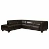 Maison Belfort Ecksofa Nespolo Echtleder Dunkelbraun - Ottomane davorstehend links