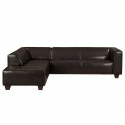 Maison Belfort Ecksofa Nespolo Kunstleder Dunkelbraun - Ottomane davorstehend links -WOHNZIMMERMÖBEL Verkäufe ecksofa nespolo kunstleder dunkelbraun ottomane davorstehend links 4576584