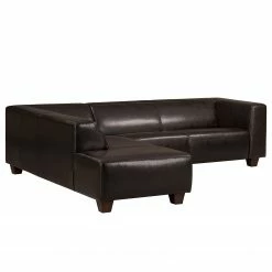 Maison Belfort Ecksofa Nespolo Kunstleder Dunkelbraun - Ottomane davorstehend links -WOHNZIMMERMÖBEL Verkäufe ecksofa nespolo kunstleder dunkelbraun ottomane davorstehend links 4576588
