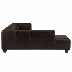 Maison Belfort Ecksofa Nespolo Kunstleder Dunkelbraun - Ottomane davorstehend links -WOHNZIMMERMÖBEL Verkäufe ecksofa nespolo kunstleder dunkelbraun ottomane davorstehend links 4576600