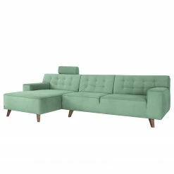 Tom Tailor Ecksofa Nordic Chic III Webstoff - Mintgrün - Longchair davorstehend links