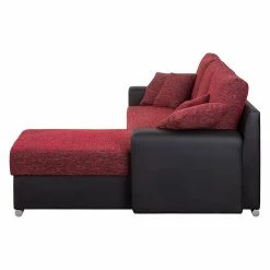 Fredriks Ecksofa Dulmen (mit Schlaffunktion) - Kunstleder/Strukturstoff - Longchair beidseitig montierbar - Schwarz / Rot 21 Fredriks Ecksofa Dulmen (mit Schlaffunktion) - Kunstleder/Strukturstoff - Longchair beidseitig montierbar - Schwarz / Rot -WOHNZIMMERMÖBEL Verkäufe ecksofa palma mit schlaffunktion kunstleder strukturstoff schwarz rot 1150942