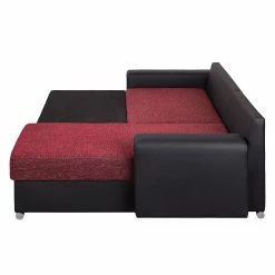 Fredriks Ecksofa Dulmen (mit Schlaffunktion) - Kunstleder/Strukturstoff - Longchair beidseitig montierbar - Schwarz / Rot 26 Fredriks Ecksofa Dulmen (mit Schlaffunktion) - Kunstleder/Strukturstoff - Longchair beidseitig montierbar - Schwarz / Rot -WOHNZIMMERMÖBEL Verkäufe ecksofa palma mit schlaffunktion kunstleder strukturstoff schwarz rot 1150978