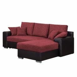 Fredriks Ecksofa Dulmen (mit Schlaffunktion) - Kunstleder/Strukturstoff - Longchair beidseitig montierbar - Schwarz / Rot 20 Fredriks Ecksofa Dulmen (mit Schlaffunktion) - Kunstleder/Strukturstoff - Longchair beidseitig montierbar - Schwarz / Rot -WOHNZIMMERMÖBEL Verkäufe ecksofa palma mit schlaffunktion kunstleder strukturstoff schwarz rot 1150982