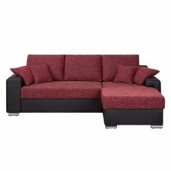 Fredriks Ecksofa Dulmen (mit Schlaffunktion) - Kunstleder/Strukturstoff - Longchair beidseitig montierbar - Schwarz / Rot 22 Fredriks Ecksofa Dulmen (mit Schlaffunktion) - Kunstleder/Strukturstoff - Longchair beidseitig montierbar - Schwarz / Rot -WOHNZIMMERMÖBEL Verkäufe ecksofa palma mit schlaffunktion kunstleder strukturstoff schwarz rot 1150990
