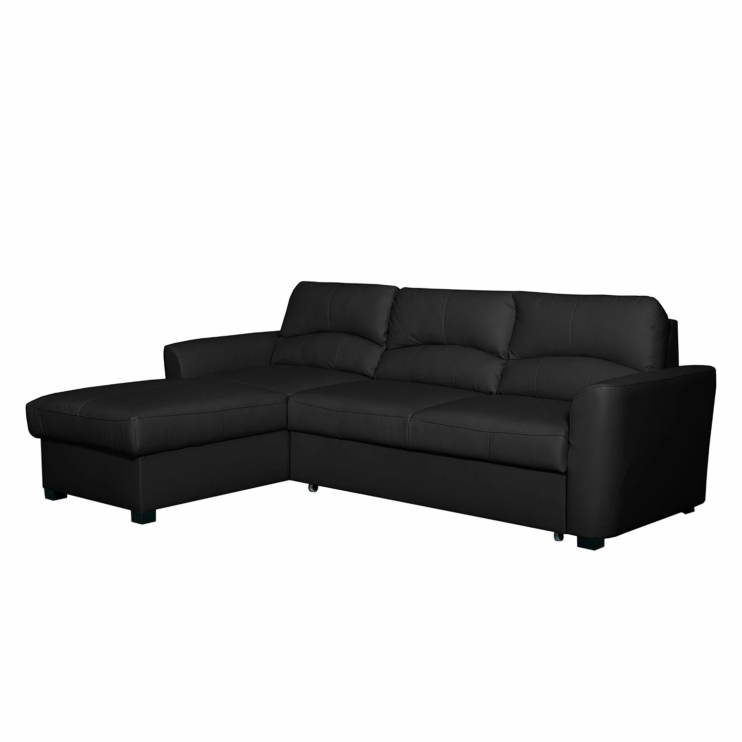 Modoform Ecksofa Parilla (mit Schlaffunktion) - Echtleder - Schwarz - Breite: 229 cm - Longchair davorstehend links 1 Modoform Ecksofa Parilla (mit Schlaffunktion) - Echtleder - Schwarz - Breite: 229 cm - Longchair davorstehend links