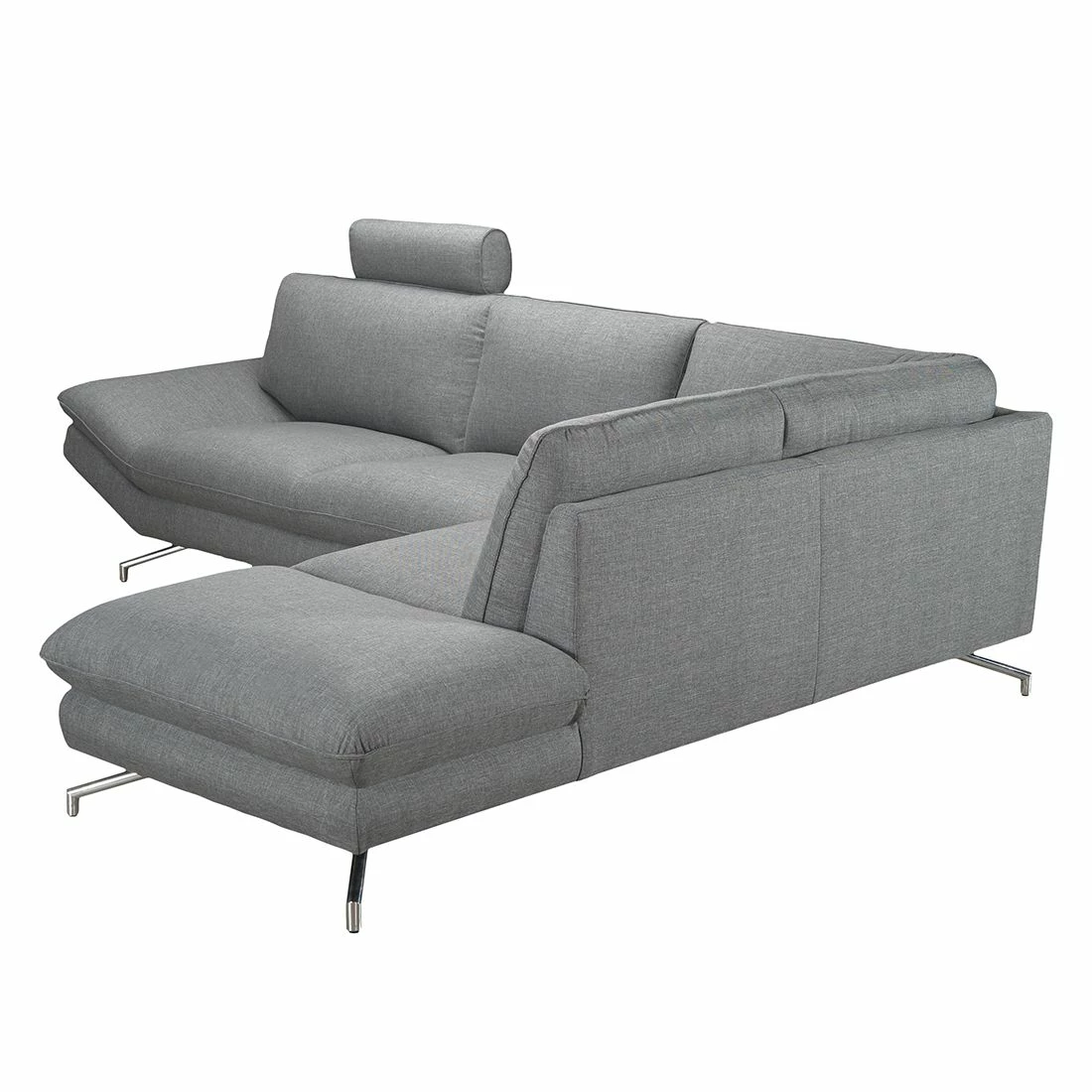Loftscape Ecksofa Sharon - Webstoff Grau - Ottomane davorstehend rechts - Mit 2 Kopfstützen 5 Loftscape Ecksofa Sharon - Webstoff Grau - Ottomane davorstehend rechts - Mit 2 Kopfstützen – Bild 5