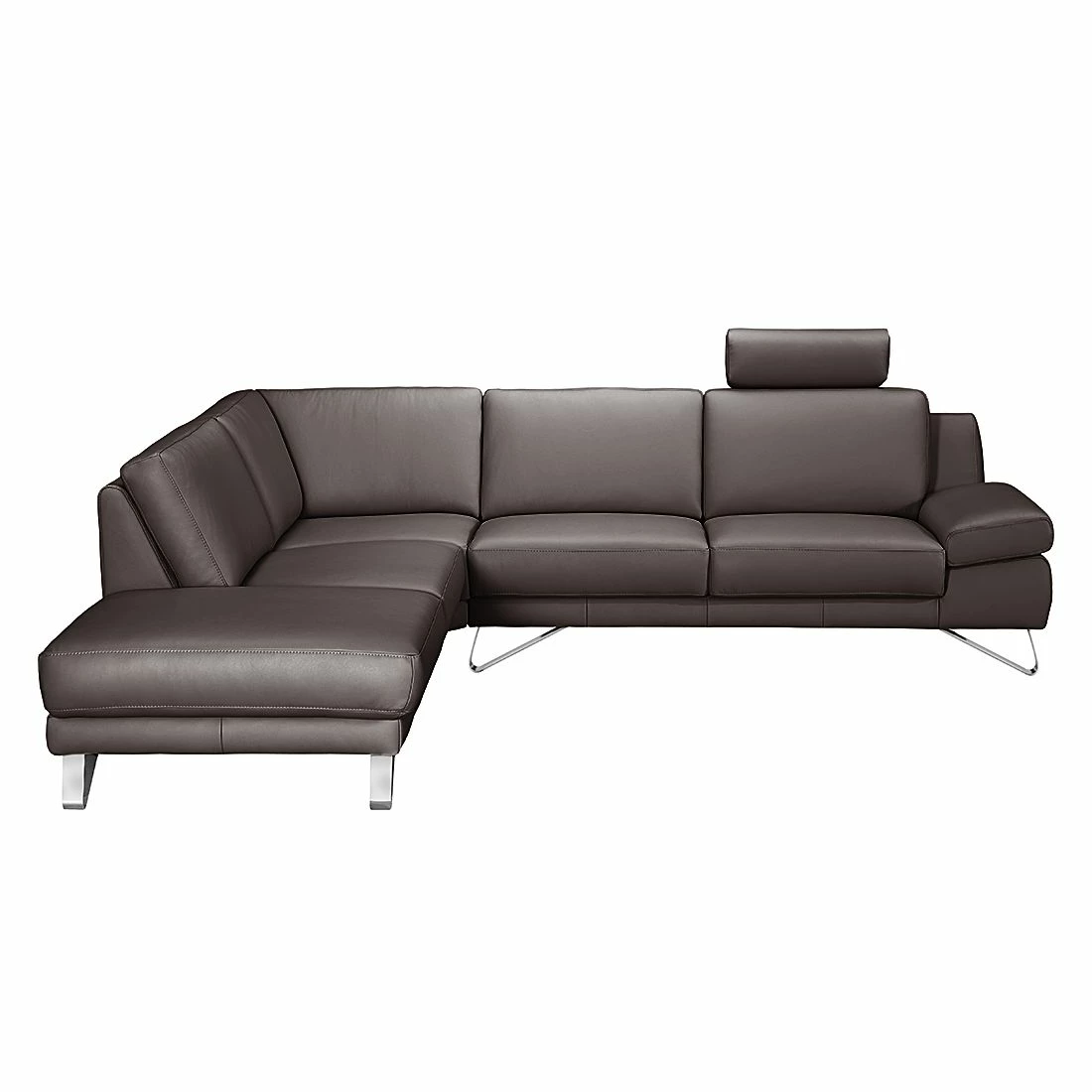 Loftscape Ecksofa Silvano - Kunstleder Mocca - Ottomane davorstehend links - mit 1 Kopfstütze 2 Loftscape Ecksofa Silvano - Kunstleder Mocca - Ottomane davorstehend links - mit 1 Kopfstütze – Bild 2