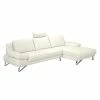 Loftscape Ecksofa Silvano - Kunstleder Weiß - Longchair davorstehend rechts - ohne Kopfstütze