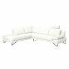 Loftscape Ecksofa Silvano - Kunstleder Weiß - Ottomane davorstehend links - Mit 1 Kopfstütze