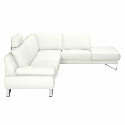 Loftscape Ecksofa Silvano - Kunstleder Weiß - Ottomane davorstehend rechts - Ohne Kopfstütze -WOHNZIMMERMÖBEL Verkäufe ecksofa silvano kunstleder weiss ottomane davorstehend rechts 443600
