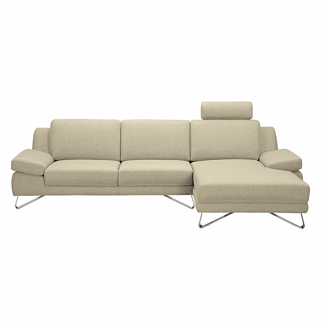 Loftscape Ecksofa Silvano - Webstoff Beige - Longchair davorstehend rechts - ohne Kopfstütze 2 Loftscape Ecksofa Silvano - Webstoff Beige - Longchair davorstehend rechts - ohne Kopfstütze – Bild 2