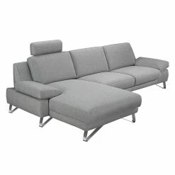 Loftscape Ecksofa Silvano - Webstoff Grau - Longchair davorstehend links - Mit 1 Kopfstütze -WOHNZIMMERMÖBEL Verkäufe ecksofa silvano webstoff grau longchair davorstehend links 514209