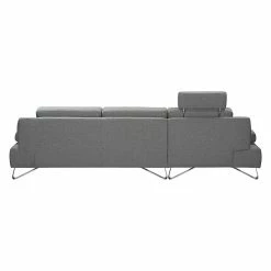 Loftscape Ecksofa Silvano - Webstoff Grau - Longchair davorstehend links - Mit 1 Kopfstütze -WOHNZIMMERMÖBEL Verkäufe ecksofa silvano webstoff grau longchair davorstehend links 514211
