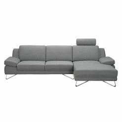 Loftscape Ecksofa Silvano - Webstoff Grau - Longchair davorstehend rechts - ohne Kopfstütze -WOHNZIMMERMÖBEL Verkäufe ecksofa silvano webstoff grau longchair davorstehend rechts 514724
