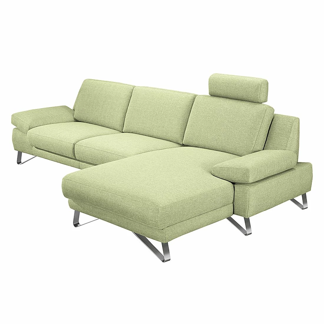 Loftscape Ecksofa Silvano - Webstoff Grün - Longchair davorstehend rechts - mit 1 Kopfstütze 3 Loftscape Ecksofa Silvano - Webstoff Grün - Longchair davorstehend rechts - mit 1 Kopfstütze – Bild 3