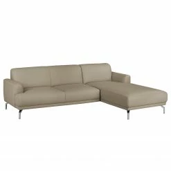 Fredriks Ecksofa Sisto II Echtleder - Taupe - Longchair davorstehend rechts