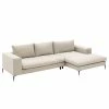 Fredriks Ecksofa Streaky Bay - Hellbeige - Longchair davorstehend rechts - Ohne Hocker