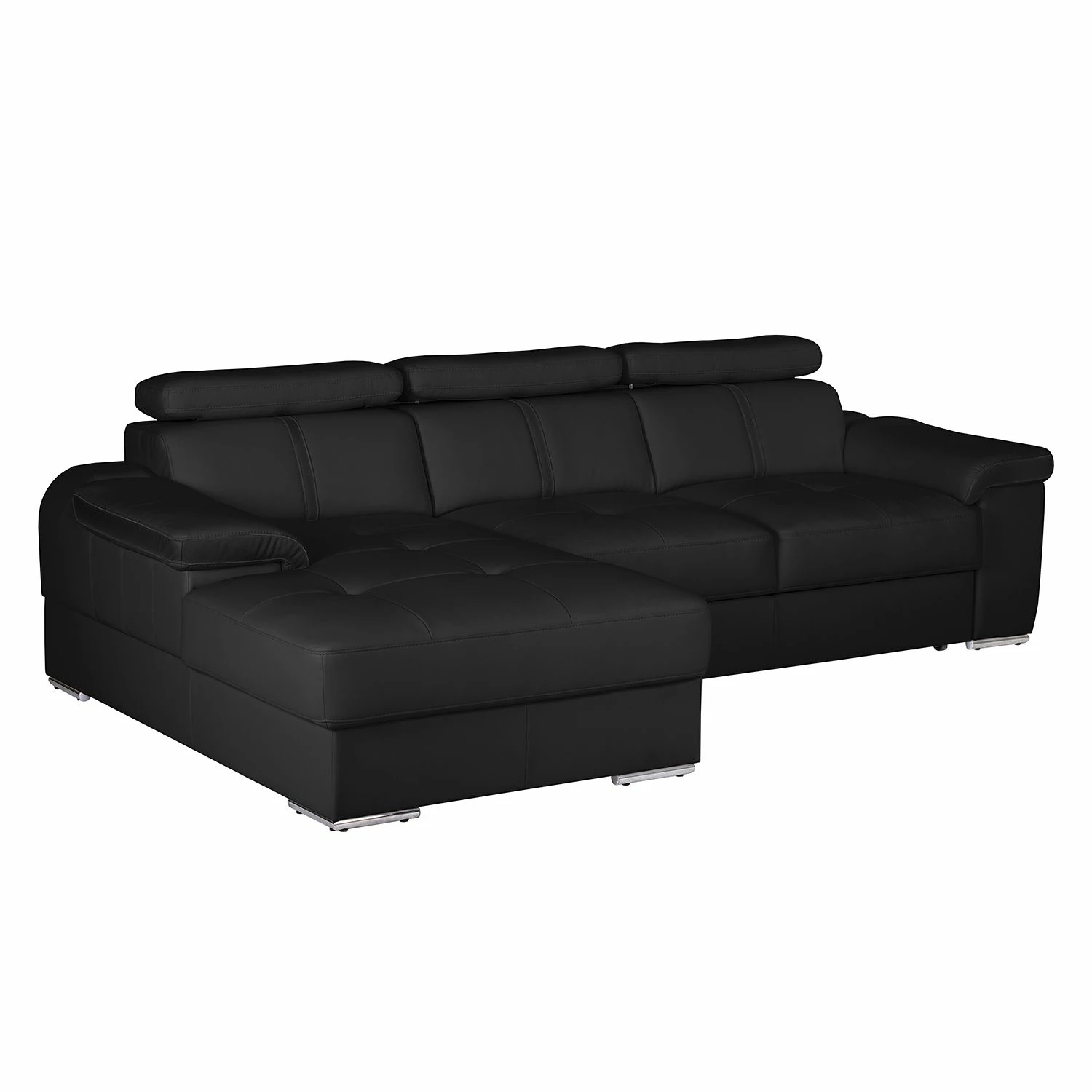 Loftscape Ecksofa Tuja Kunstleder - Schwarz - Longchair davorstehend links 3 Loftscape Ecksofa Tuja Kunstleder - Schwarz - Longchair davorstehend links – Bild 3