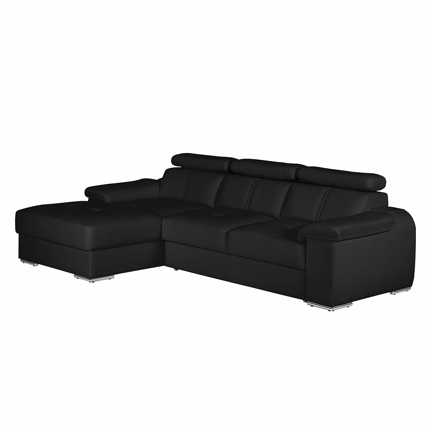 Loftscape Ecksofa Tuja Kunstleder - Schwarz - Longchair davorstehend links 1 Loftscape Ecksofa Tuja Kunstleder - Schwarz - Longchair davorstehend links