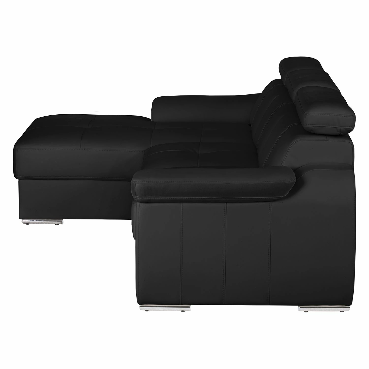 Loftscape Ecksofa Tuja Kunstleder - Schwarz - Longchair davorstehend links 5 Loftscape Ecksofa Tuja Kunstleder - Schwarz - Longchair davorstehend links – Bild 5