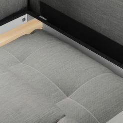 Fredriks Ecksofa Upwell (mit Schlaffunktion) - Strukturstoff -WOHNZIMMERMÖBEL Verkäufe ecksofa upwell mit schlaffunktion strukturstoff ottomane davorstehend links platin 5050728