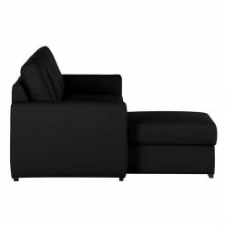 Loftscape Ecksofa Venezia - (mit Schlaffunktion / beidseitig montierbar) Echtleder - Schwarz -WOHNZIMMERMÖBEL Verkäufe ecksofa venezia mit schlaffunktion echtleder schwarz longchair davorstehend links 287598